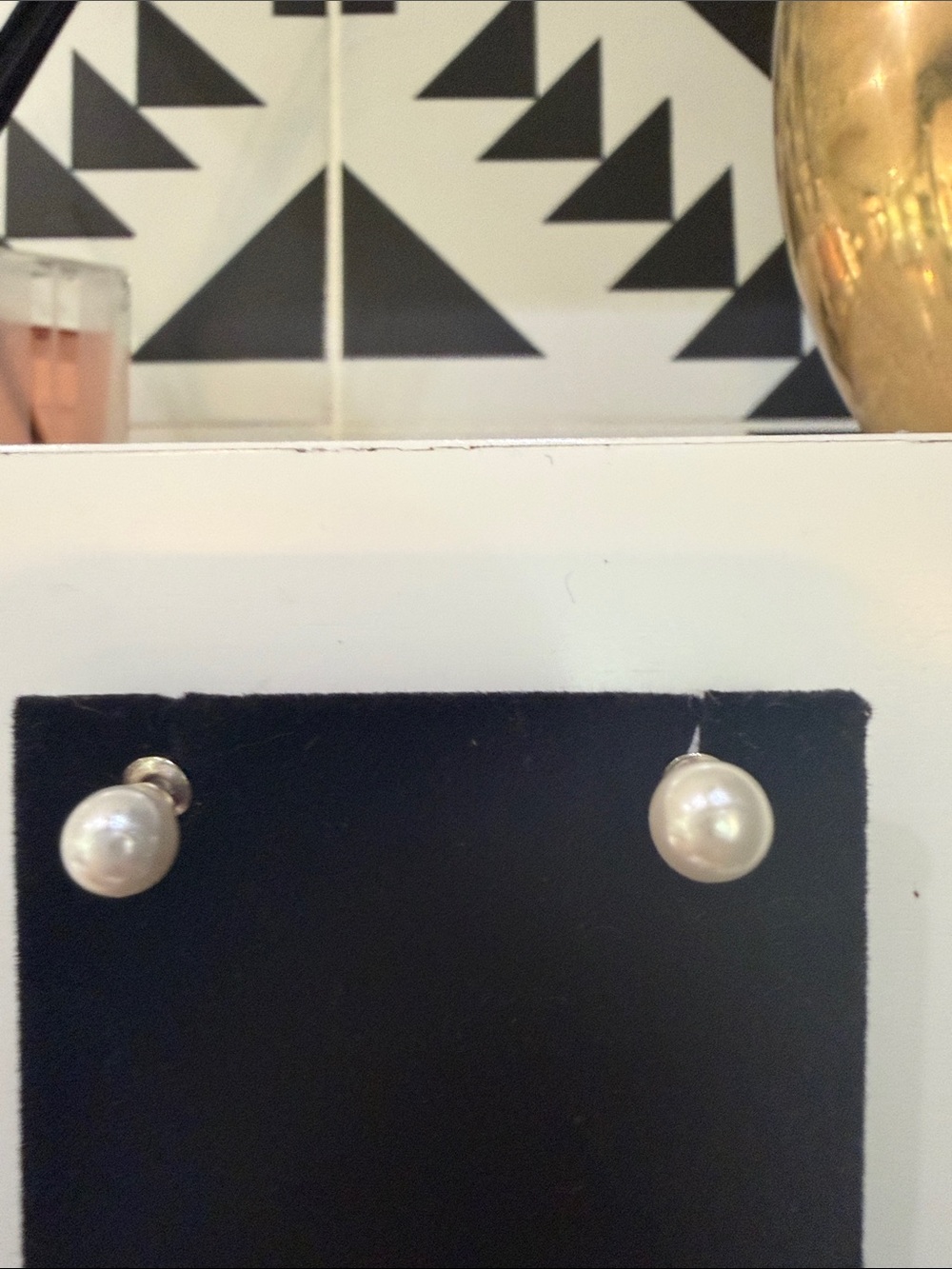 Macy's White Mini Pearl Stud Earrings